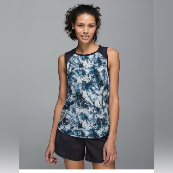 lululemon athletica Tops - Lululemon Sculpt Tank Sea Side Silver Fox Alberta Lake / Naval Blue 6